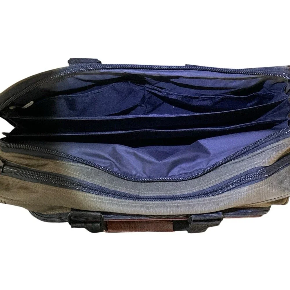 Canvas And Leather Messenger Laptop Office Briefcase Bag - Branded Novartis